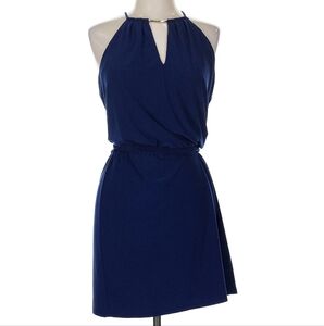 WHBM Elegant Blue Sleeveless Halter Dress